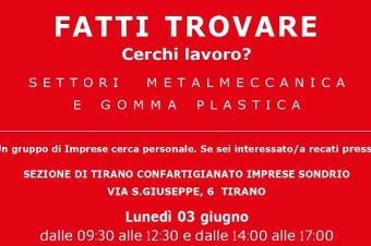 Fatti trovare Selezione risorse umane Tirano 3 giugno 2024