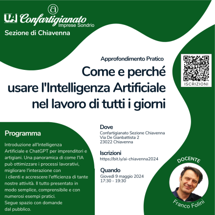 intelligenza artificiale nel lavoro corso chiavenna