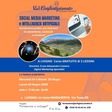 CORSO LIVIGNO SOCIAL MEDIA MARKETING E INTELLIGENZA ARTIFICIALE 2026