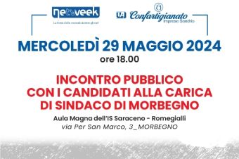 Incontro pubblico con i candidati alla carica di sindaco di Morbegno Patrizio 29 maggio