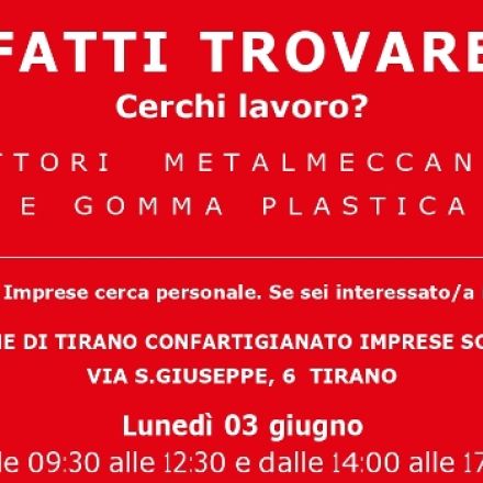 Fatti trovare Selezione risorse umane Tirano 3 giugno 2024