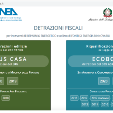 Enea - Detrazioni fiscali per Ecobonus, Bonus Facciate e Bonus Casa